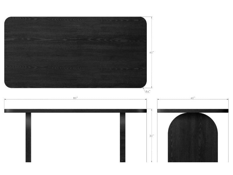 Elora Jet Rectangular Dining Table - Ornate Home