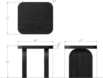 Elora Jet Square End Table - Ornate Home