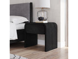 Elora One Drawer Nightstand in Jet Black Ash - Ornate Home