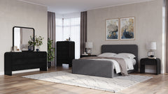Elora One Drawer Nightstand in Jet Black Ash - Ornate Home