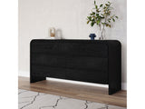 Elora Seven Drawer Dresser in Jet Black Ash - Ornate Home