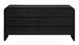Elora Seven Drawer Dresser in Jet Black Ash - Ornate Home