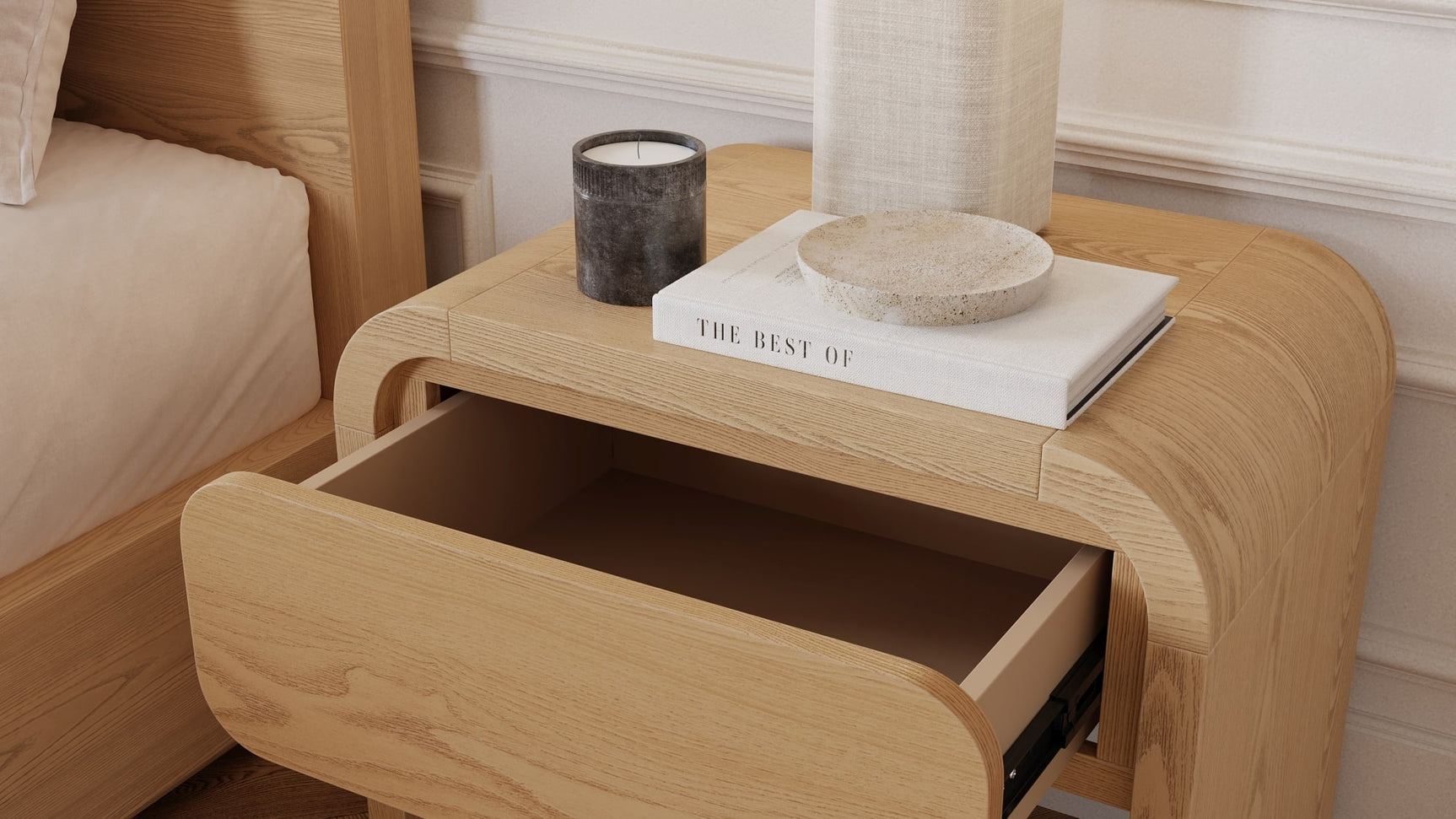 Elora Timber One Drawer Nightstand - Ornate Home