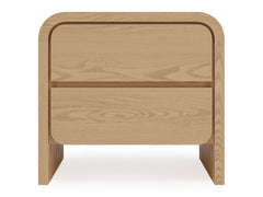 Elora Timber Two Drawer Nightstand - Ornate Home
