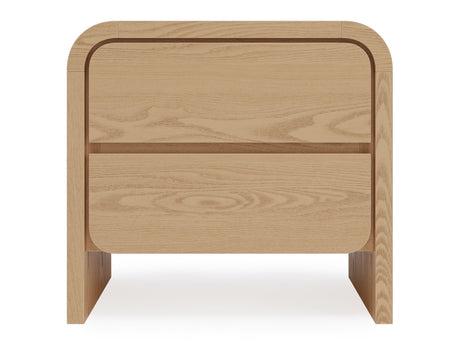 Elora Timber Two Drawer Nightstand - Ornate Home