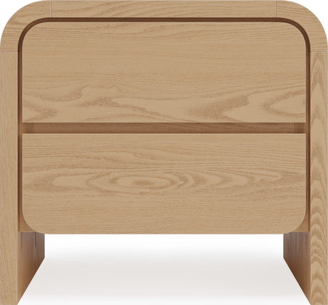 Elora Timber Two Drawer Nightstand - Ornate Home