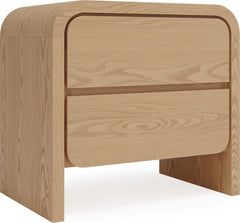 Elora Timber Two Drawer Nightstand - Ornate Home