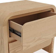 Elora Timber Two Drawer Nightstand - Ornate Home