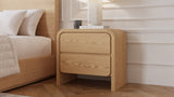 Elora Timber Two Drawer Nightstand - Ornate Home