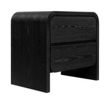 Elora Two Drawer Nightstand in Jet Black Ash - Ornate Home