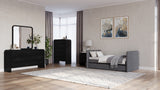 Elora Upholstered Daybed with Trundle in Charcoal Velvet - Ornate Home