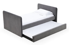 Elora Upholstered Daybed with Trundle in Charcoal Velvet - Ornate Home