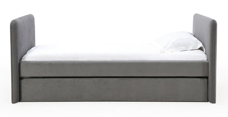 Elora Upholstered Daybed with Trundle in Charcoal Velvet - Ornate Home