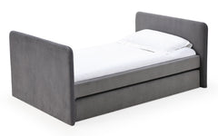 Elora Upholstered Daybed with Trundle in Charcoal Velvet - Ornate Home