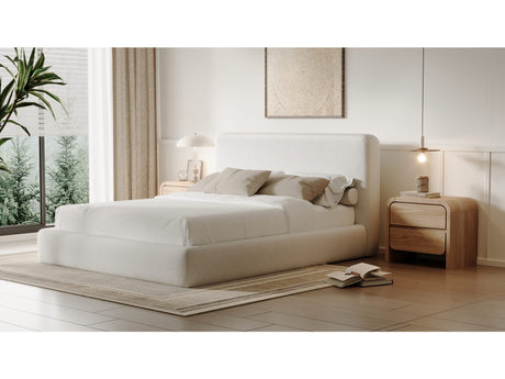 Elora Whitewashed Full Upholstered Platform Bed - Ornate Home