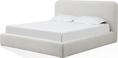 Elora Whitewashed King Upholstered Platform Bed - Ornate Home