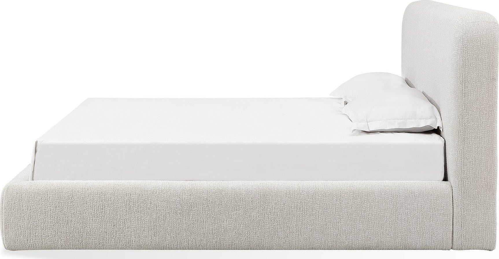 Elora Whitewashed King Upholstered Platform Bed - Ornate Home