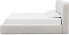Elora Whitewashed King Upholstered Platform Bed - Ornate Home