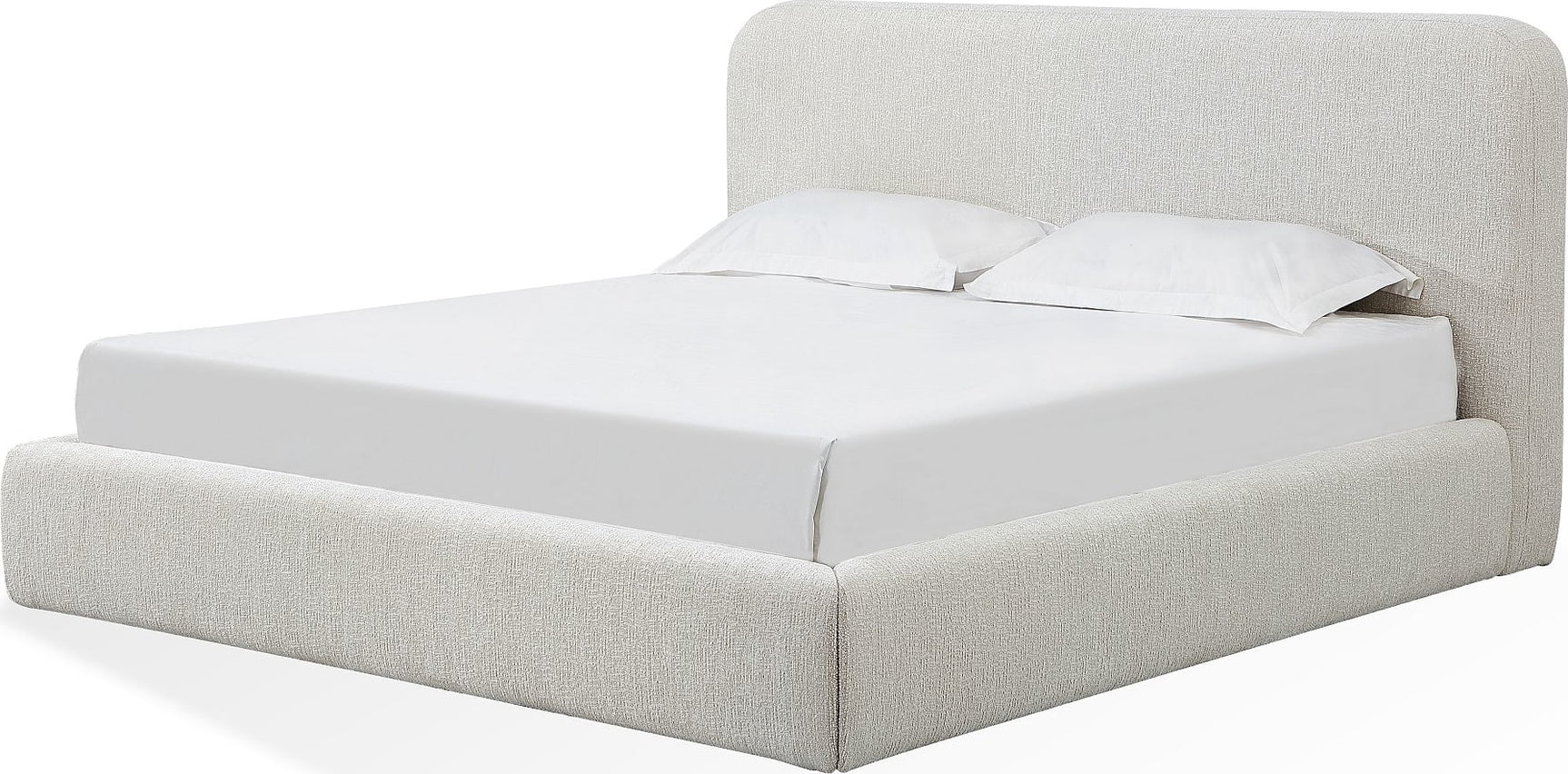 Elora Whitewashed King Upholstered Platform Bed - Ornate Home