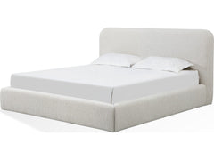 Elora Whitewashed Queen Upholstered Platform Bed - Ornate Home