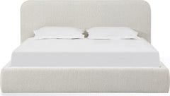 Elora Whitewashed Queen Upholstered Platform Bed - Ornate Home