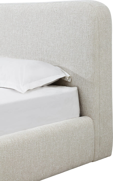 Elora Whitewashed Queen Upholstered Platform Bed - Ornate Home