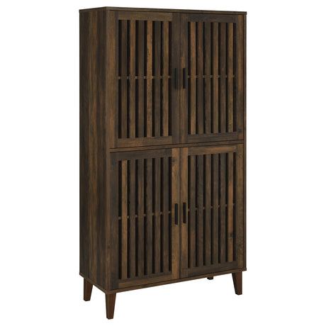 Elouise Dark Pine 4-door Engineered Wood Tall Accent Cabinet - Ornate Home