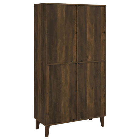 Elouise Dark Pine 4-door Engineered Wood Tall Accent Cabinet - Ornate Home