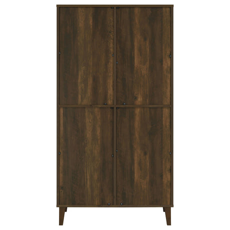 Elouise Dark Pine 4-door Engineered Wood Tall Accent Cabinet - Ornate Home