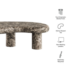 Elowen Dark Emperador Outdoor Patio Faux Marble Coffee Table - Ornate Home