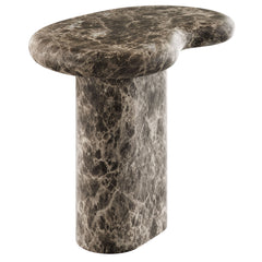 Elowen Dark Emperador Outdoor Patio Faux Marble Side Table - Ornate Home