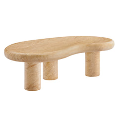 Elowen Indoor - Outdoor Patio Textured Faux Travertine Coffee Table - Ornate Home