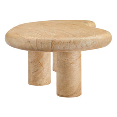 Elowen Indoor - Outdoor Patio Textured Faux Travertine Coffee Table - Ornate Home