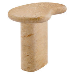 Elowen Indoor - Outdoor Patio Textured Faux Travertine Side Table - Ornate Home