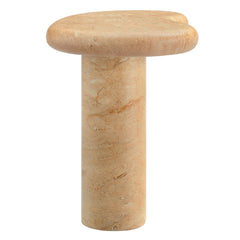 Elowen Indoor - Outdoor Patio Textured Faux Travertine Side Table - Ornate Home