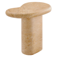 Elowen Indoor - Outdoor Patio Textured Faux Travertine Side Table - Ornate Home