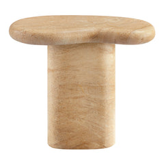 Elowen Indoor - Outdoor Patio Textured Faux Travertine Side Table - Ornate Home