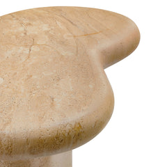 Elowen Indoor - Outdoor Patio Textured Faux Travertine Side Table - Ornate Home