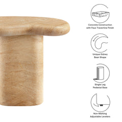 Elowen Indoor - Outdoor Patio Textured Faux Travertine Side Table - Ornate Home