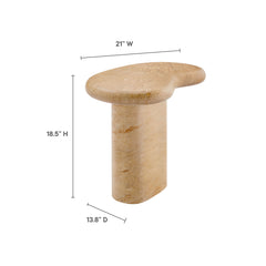 Elowen Indoor - Outdoor Patio Textured Faux Travertine Side Table - Ornate Home
