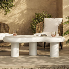 Elowen White Outdoor Patio Coffee Table - Ornate Home