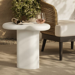 Elowen White Outdoor Patio Side Table - Ornate Home