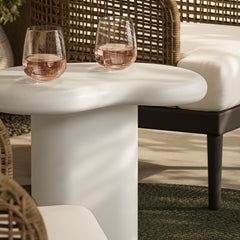 Elowen White Outdoor Patio Side Table - Ornate Home