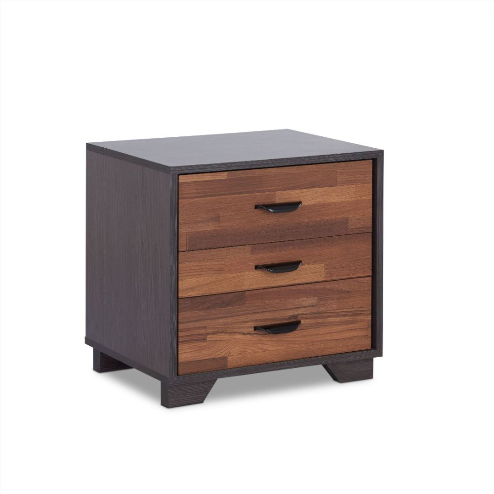 Eloy Walnut & Espresso Nightstand - Ornate Home