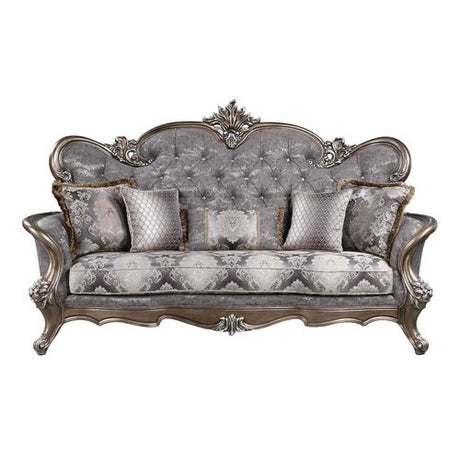 Elozzol Antique Bronze Sofa W/5 Pillows - Ornate Home
