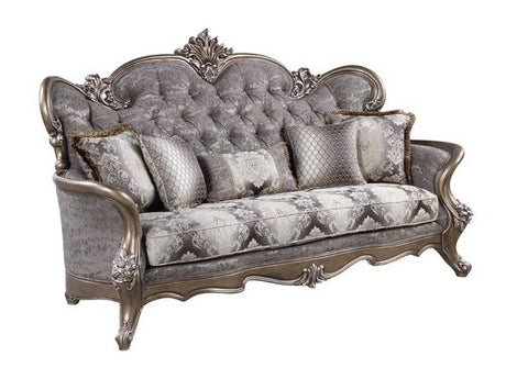 Elozzol Antique Bronze Sofa W/5 Pillows - Ornate Home