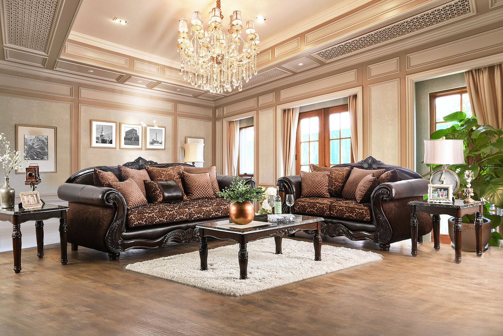Elpis Brown/Espresso Loveseat - Ornate Home