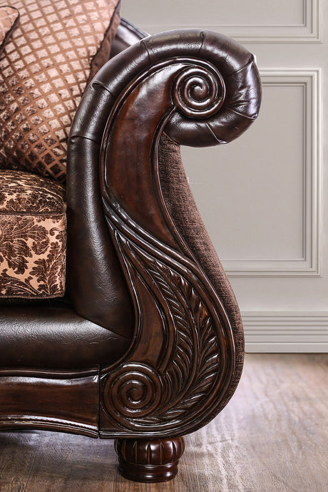Elpis Brown/Espresso Loveseat - Ornate Home