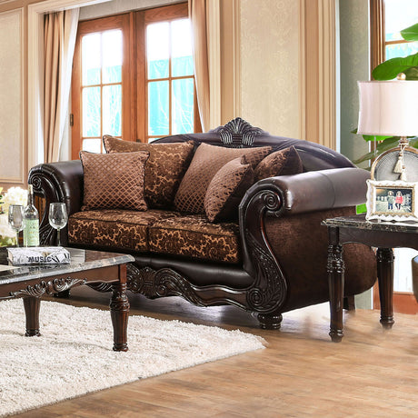 Elpis Brown/Espresso Sofa & Loveseat - Ornate Home