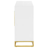 Elsa White and Gold 2-door Wood Storage Accent Cabinet - Ornate Home